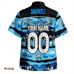 Cronulla-Sutherland Sharks Hawaiian Shirt - Eat Sleep Repeat With Tropical Patterns