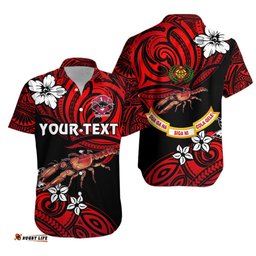 Custom Personalised Rewa Rugby Union Fiji Hawaiian Shirt Unique Vibes Red