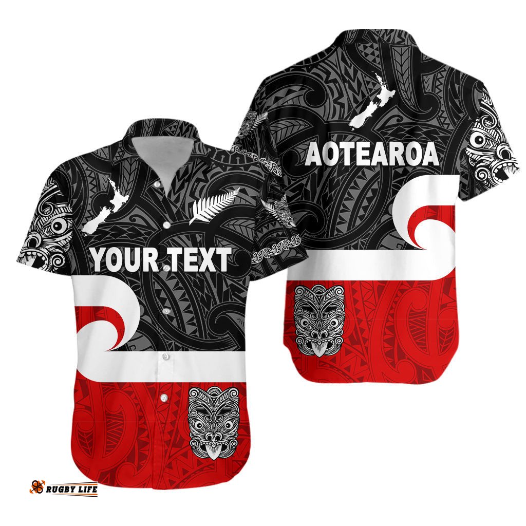 Custom Personalised Maori Aotearoa Haka Hawaiian Shirt New Zealand Simple