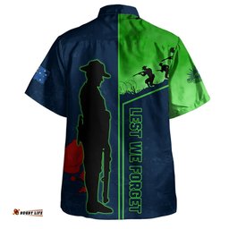 Canberra Raiders Hawaiian Shirt - Anzac Day Lest We Forget Poppy