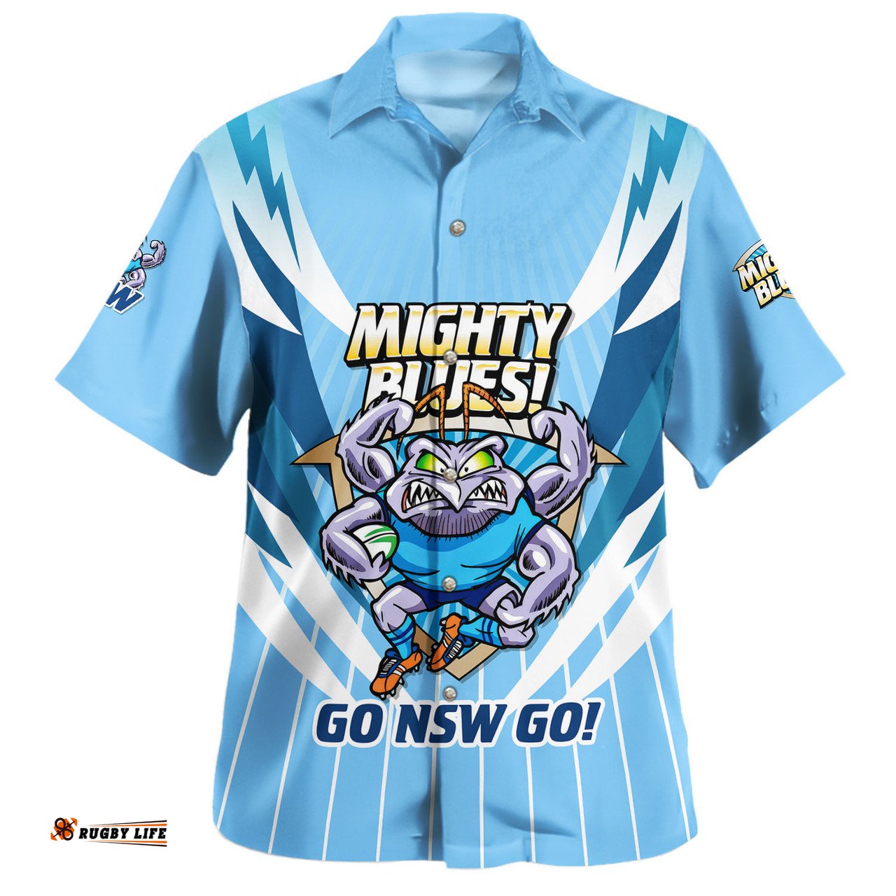 New South Wales Blues Hawaiian Shirt Custom State Of Origin 2024 Passionate Fan Born To Win Ver 2