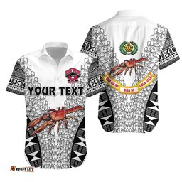 Custom Personalised Rewa Rugby Union Fiji Hawaiian Shirt Tapa Vibes White