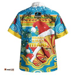 Gold Coast Titans Hawaiian Shirt - Merry Xmas Super Titans Indigenous Hawaiian Shirt