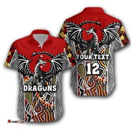 Custom Personalised Dragons Hawaiian Shirt St. George Aboriginal Sport Style