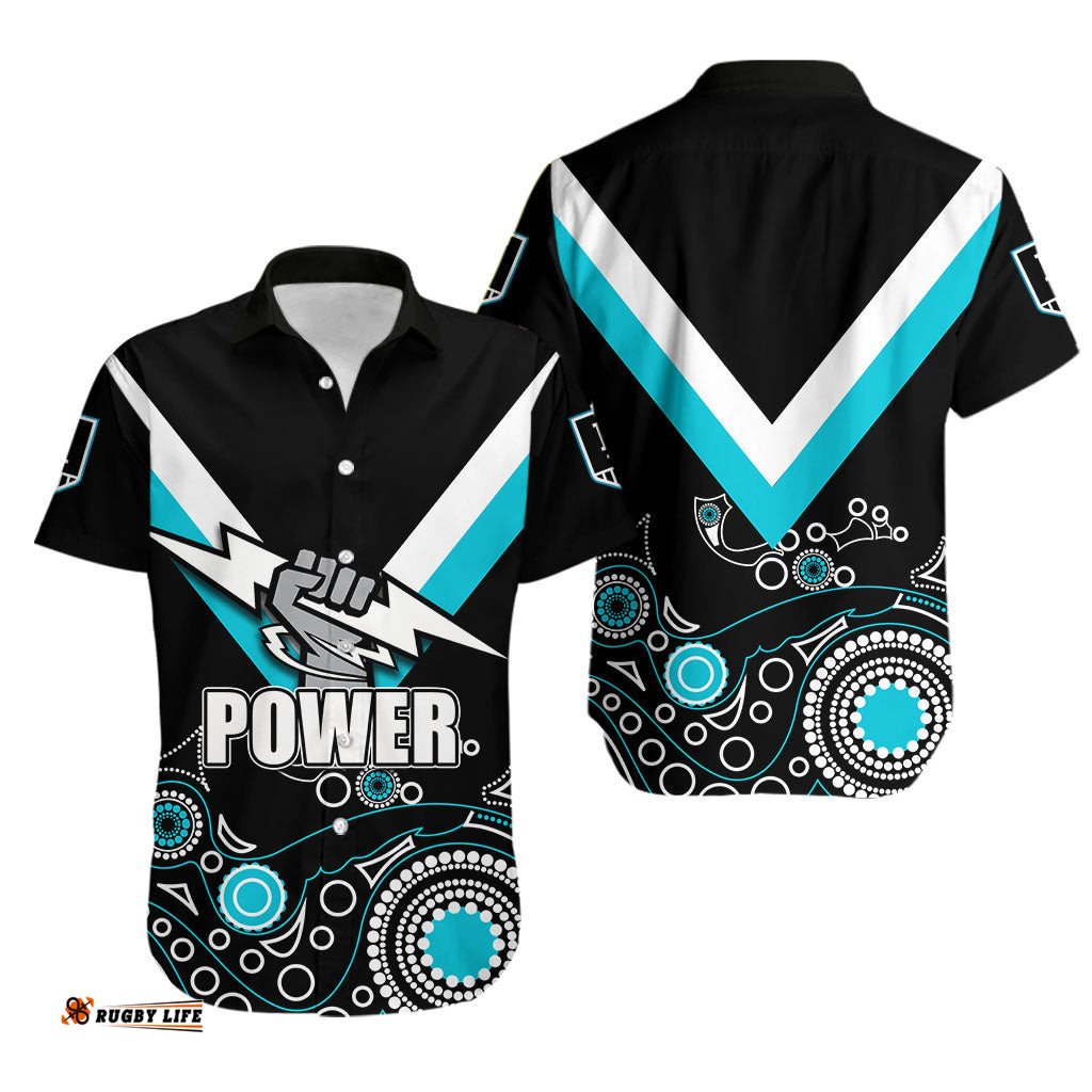 Port Adelaide Hawaiian Shirt Power Aboriginal Simple