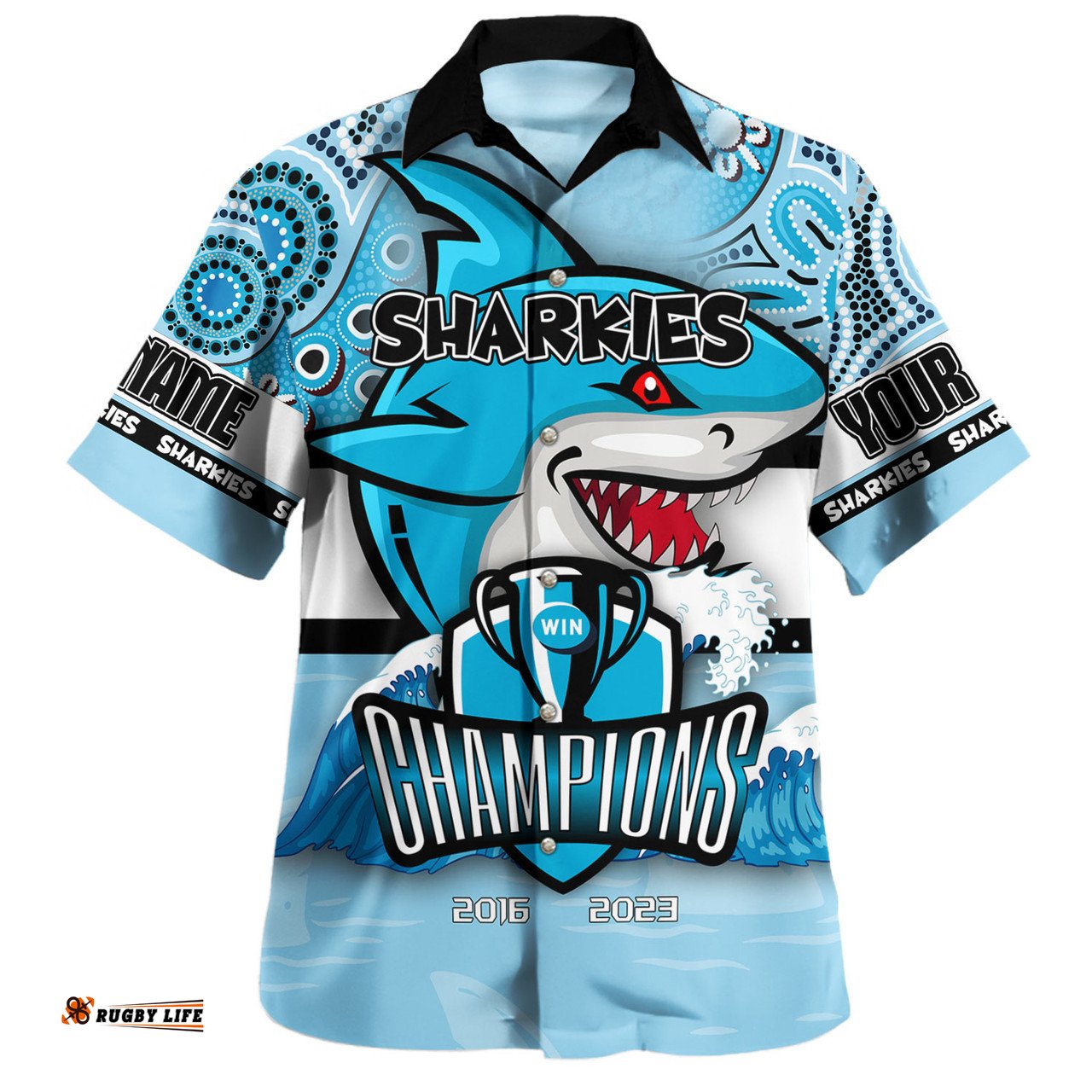 Cronulla-Sutherland Sharks Hawaiian Shirt - Custom Talent Win Games But Teamwork And Intelligence Win Championships With Aboriginal Style