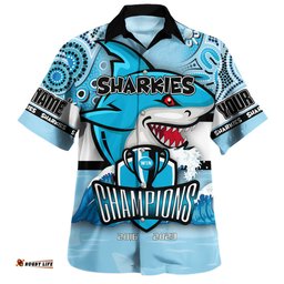 Cronulla-Sutherland Sharks Hawaiian Shirt - Custom Talent Win Games But Teamwork And Intelligence Win Championships With Aboriginal Style