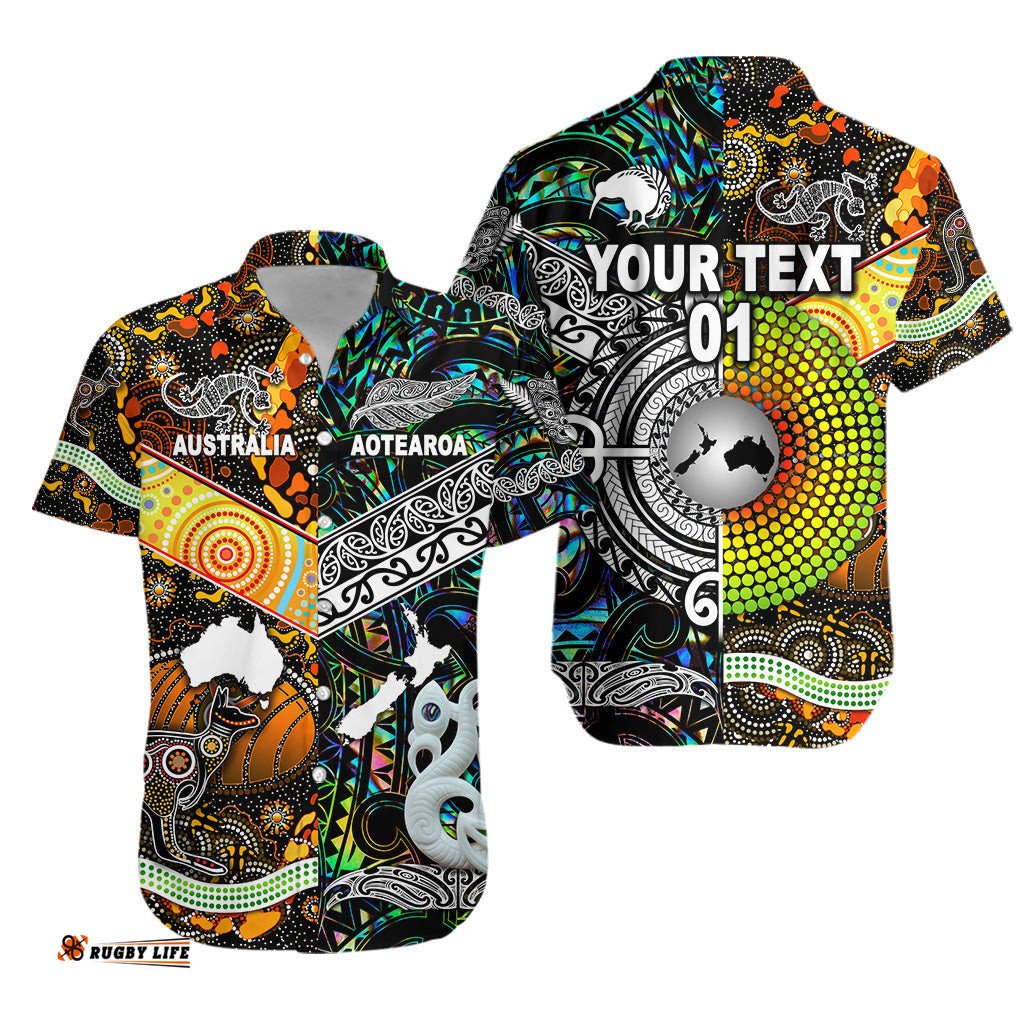 Maori And Aboriginal Custom Hawaiian Shirt Together Paua Shell