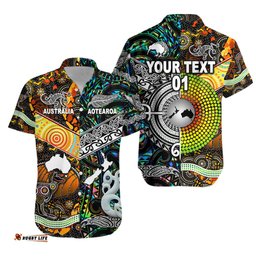 Maori And Aboriginal Custom Hawaiian Shirt Together Paua Shell
