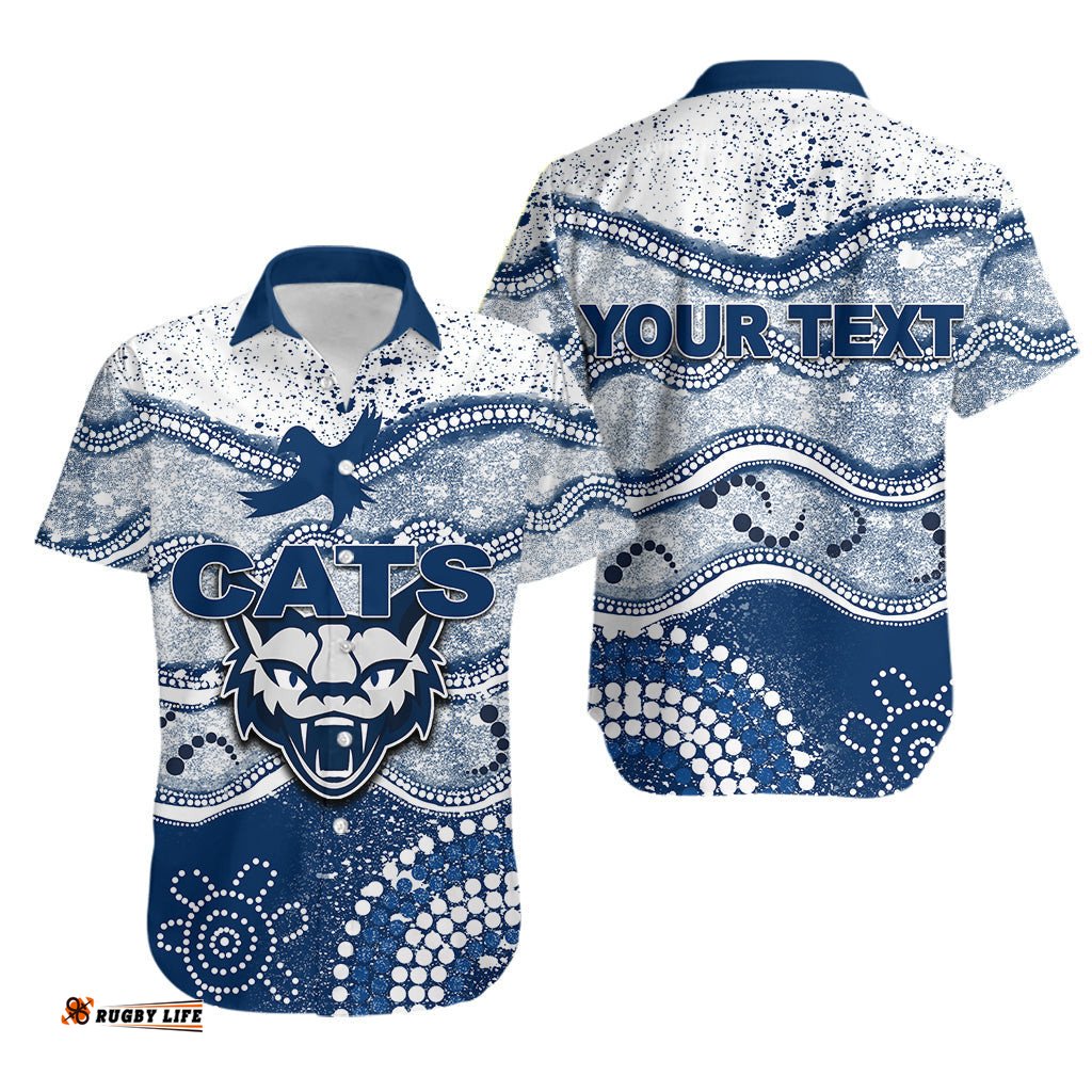 Custom Personalised Cats Hawaiian Shirt Aboriginal Grunge Style
