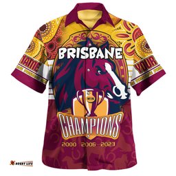 Brisbane Broncos Hawaiian Shirt - Custom Talent Win Games But Teamwork And Intelligence Win Championships With Aboriginal Style