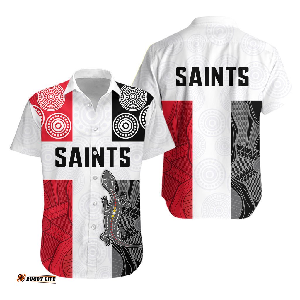 Saints Football Hawaiian Shirt St Kilda Indigenous