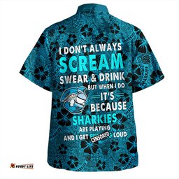 Cronulla-Sutherland Sharks Hawaiian Shirt - Scream With Tropical Patterns