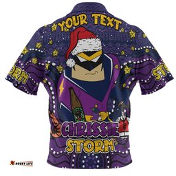 Melbourne Storm Christmas Custom Hawaiian Shirt - Christmas Knit Patterns Vintage Jersey Ugly Hawaiian Shirt