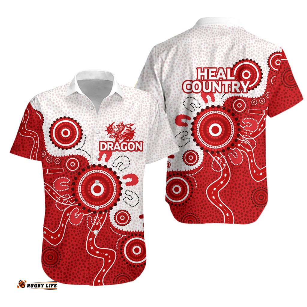 Australia NAIDOC Hawaiian Shirt St. George Illawarra Dragons Heal Country