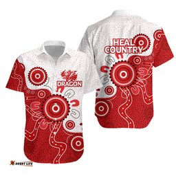 Australia NAIDOC Hawaiian Shirt St. George Illawarra Dragons Heal Country