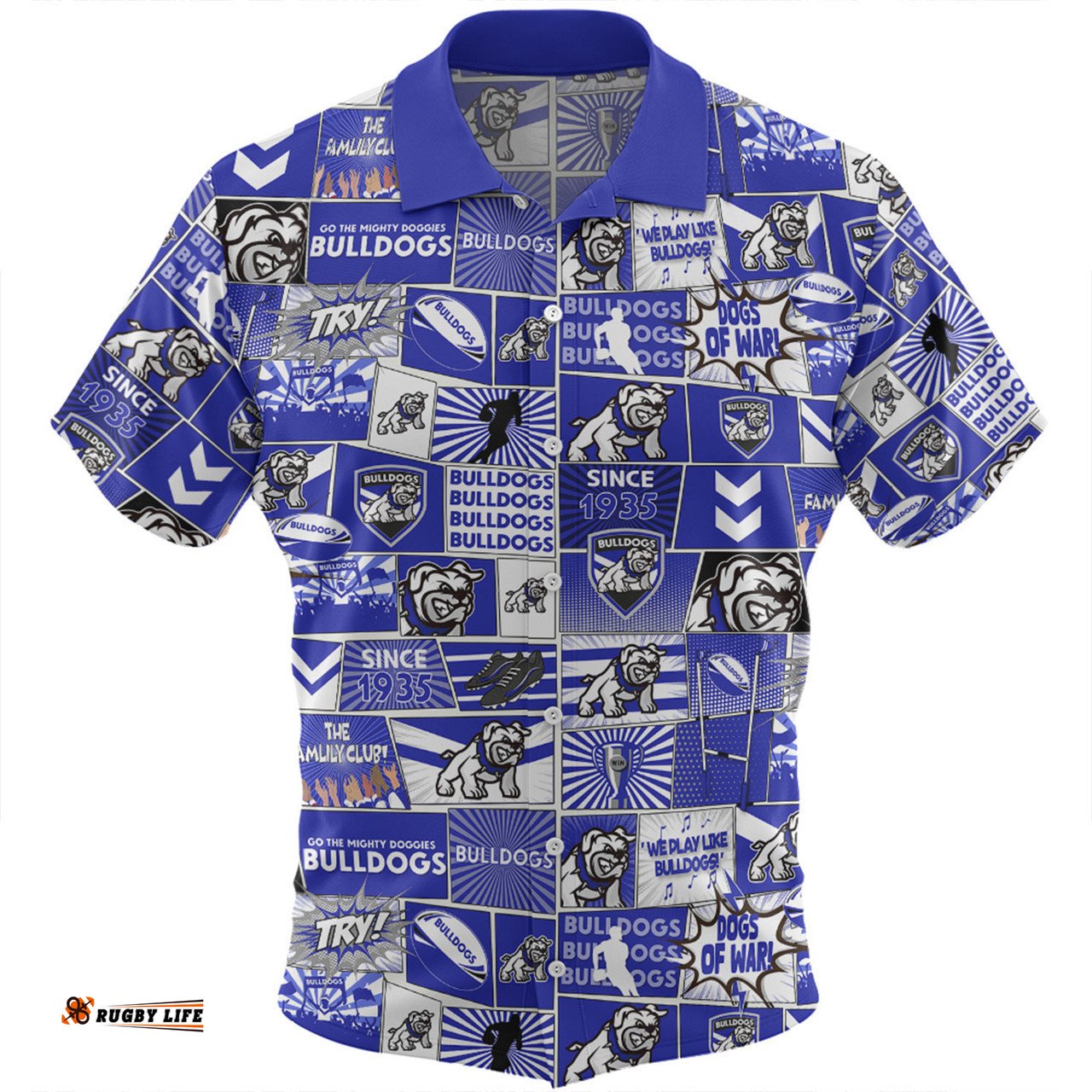 Canterbury-Bankstown Bulldogs Hawaiian Shirt - Team Of Us Die Hard Fan Supporters Comic Style