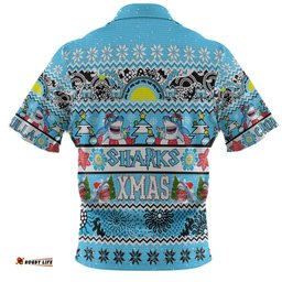 Cronulla-Sutherland Sharks Christmas Aboriginal Custom Hawaiian Shirt - Indigenous Knitted Ugly Xmas Style Hawaiian Shirt