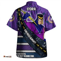 Melbourne Storm Hawaiian Shirt - Theme Song For Rugby With Sporty Style