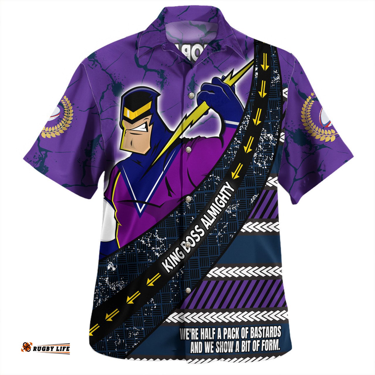 Melbourne Storm Hawaiian Shirt - Theme Song For Rugby With Sporty Style