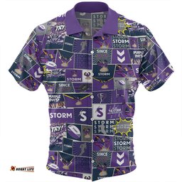 Melbourne Storm Hawaiian Shirt - Team Of Us Die Hard Fan Supporters Comic Style