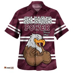 Manly Warringah Sea Eagles Hawaiian Shirt - I Hate Being This Awesome But Eagles Hawaiian Shirt
