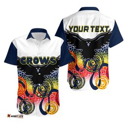 Custom Personalised Adelaide Crows Hawaiian Shirt Indigenous White Color