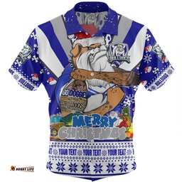 Canterbury-Bankstown Bulldogs Christmas Custom Hawaiian Shirt - Bulldogs Santa Aussie Big Things Hawaiian Shirt