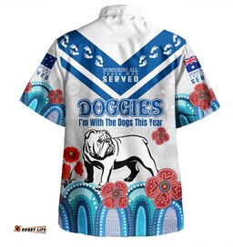 Canterbury-Bankstown Bulldogs Anzac Custom Hawaiian Shirt - Anzac Day I'm With The Doggies Shirt