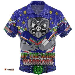 New Zealand Warriors Custom Hawaiian Shirt - Custom With Aboriginal Inspired Style Of Dot Painting Patterns Hawaiian Shirt