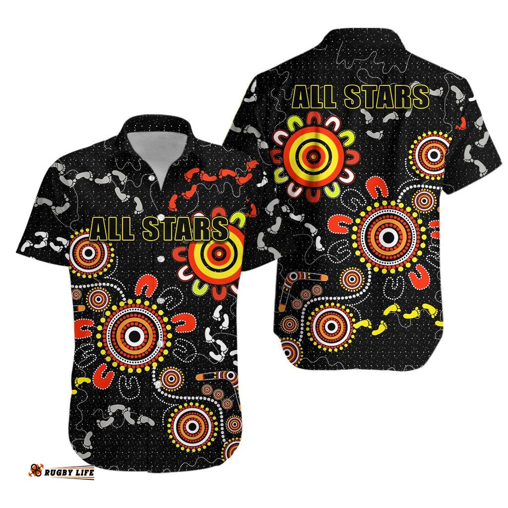 All Stars Hawaiian Shirt Style Shimmering Indigenous