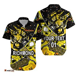 Custom Personalised Richmond Tigers Hawaiian Shirt NAIDOC Heal Country! Heal Our Nation Dotted, Custom Text And Number