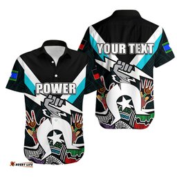 Custom Personalised NAIDOC Port Adelaide Hawaiian Shirt Torres Strait Islanders