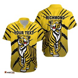 Custom Personalised Richmond Tigers Hawaiian Shirt Original Version Yellow
