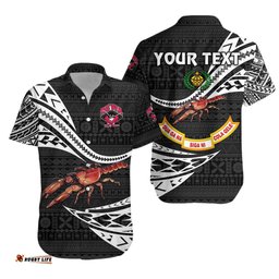 Custom Personalised Rewa Rugby Union Fiji Hawaiian Shirt Unique Version Black