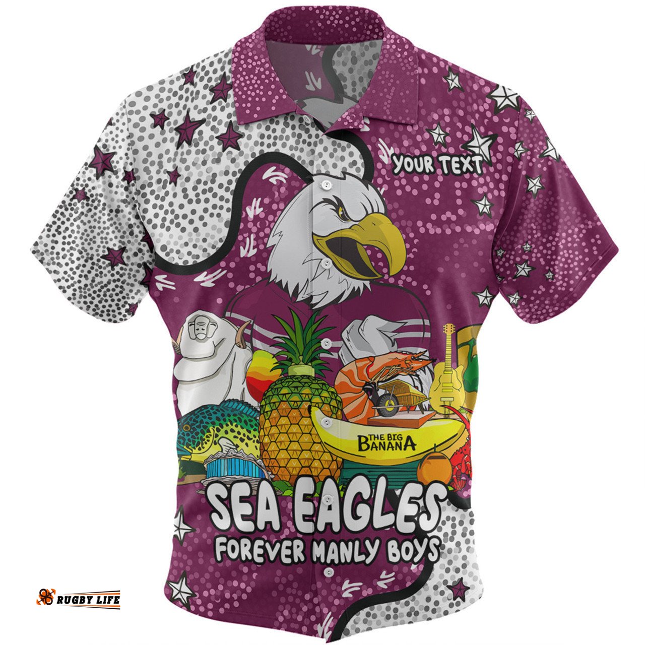 Manly Warringah Sea Eagles Hawaiian Shirt - Australian Big Things Hawaiian Shirt