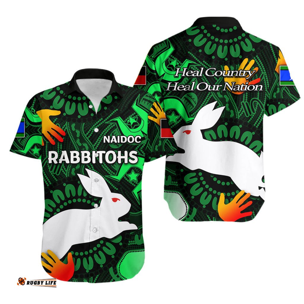 NAIDOC Rabbitohs Hawaiian Shirt NAIDOC Patterns