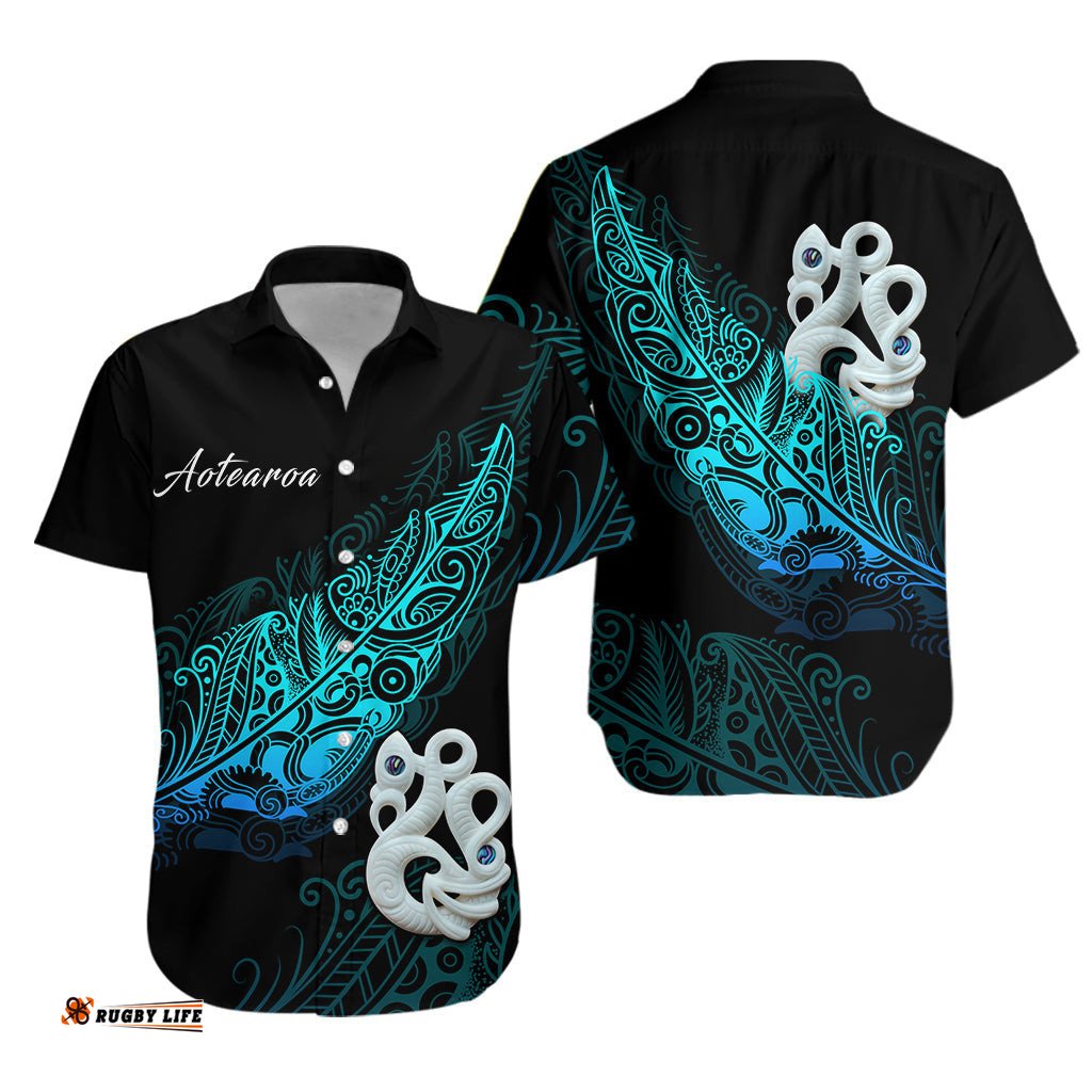 Aotearoa Hawaiian Shirt Fern Mix Manaia Matau