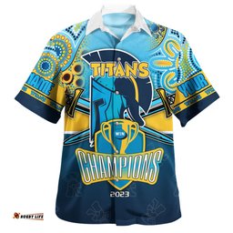 Gold Coast Titans Sport Hawaiian Shirt - Custom Talent Win Games But Teamwork And Intelligence Win Championships With Aboriginal Style