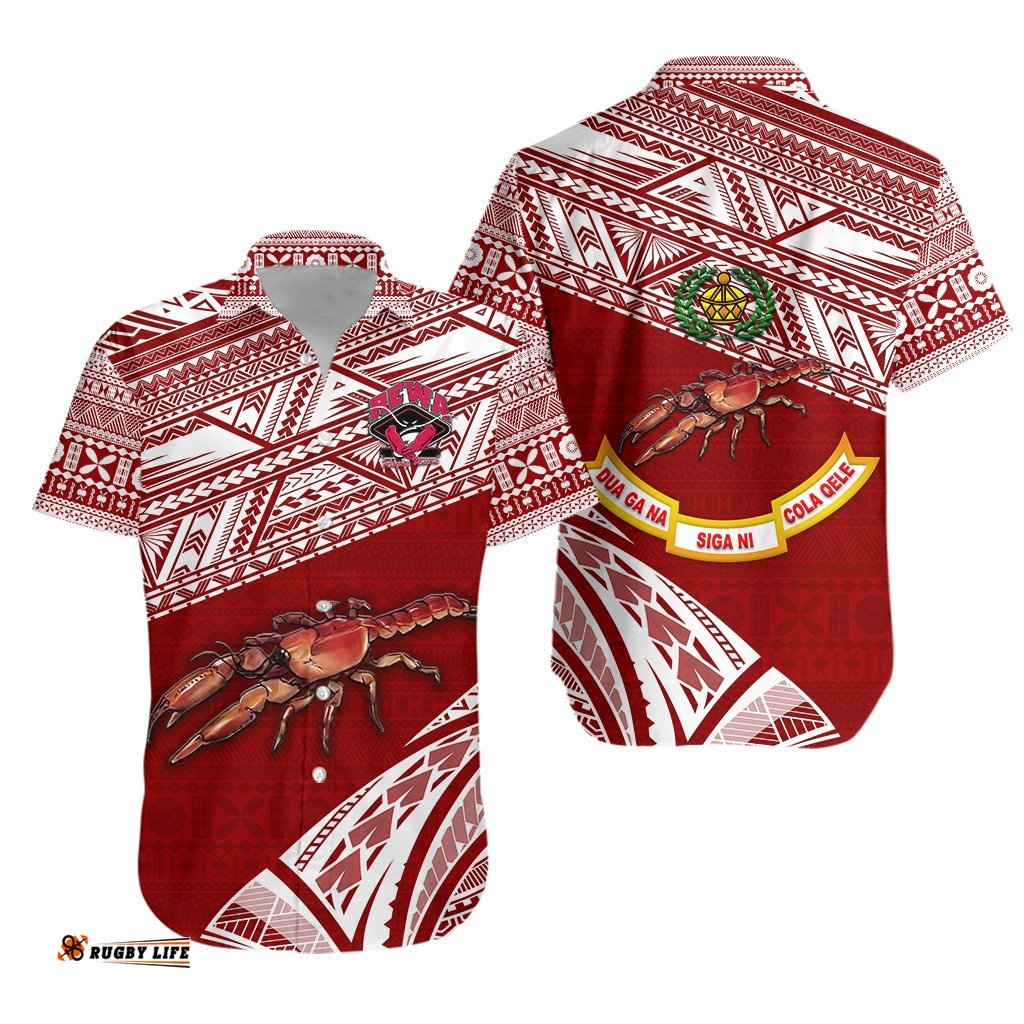 Rewa Rugby Union Fiji Hawaiian Shirt Special Version Red