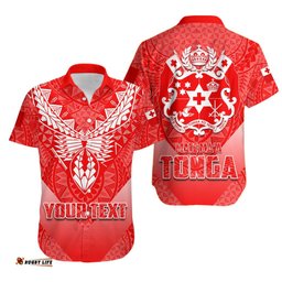 Custom Personalised Mate Ma'a Tonga Rugby Hawaiian Shirt Polynesian Style