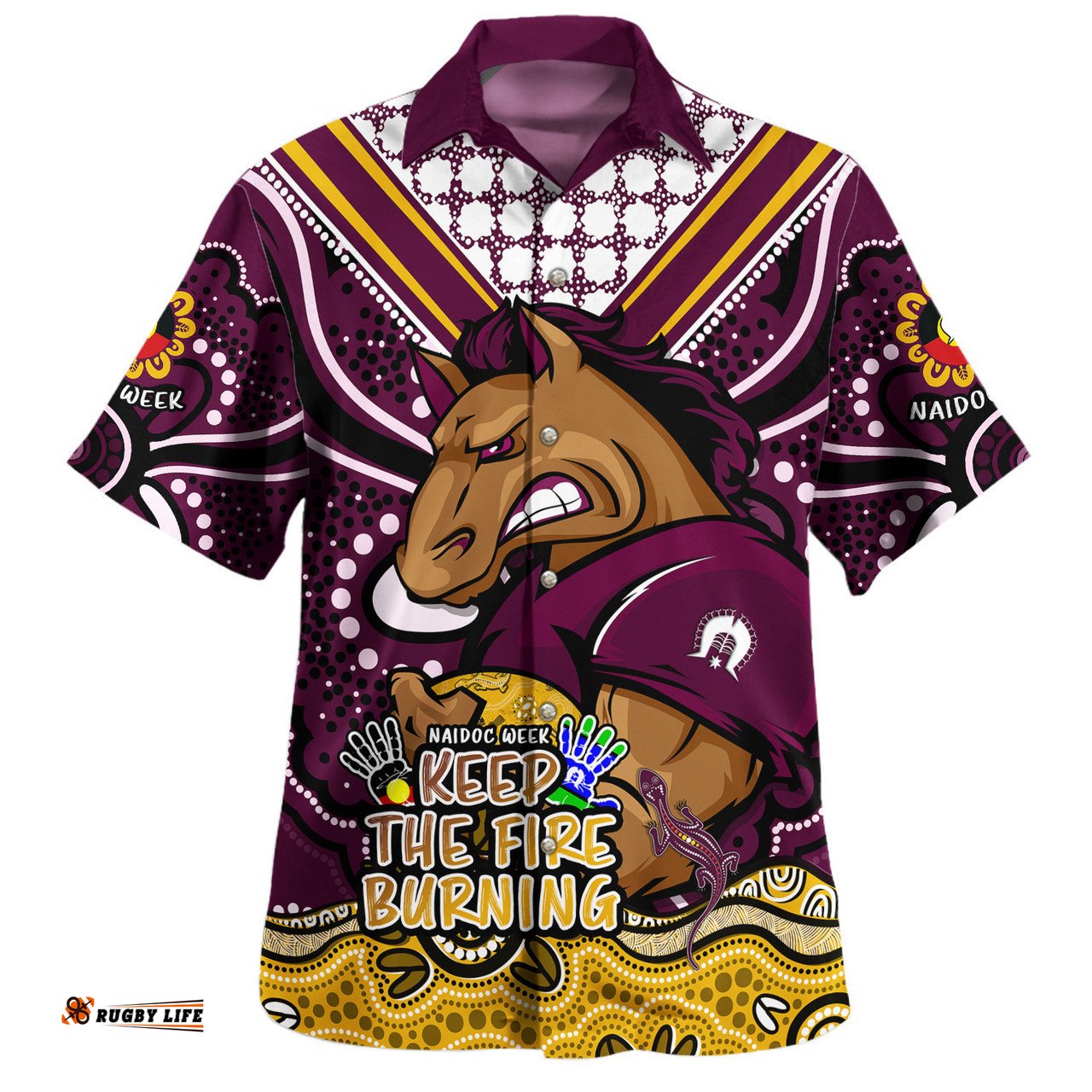 Brisbane Broncos Hawaiian Shirt Aboriginal Inspired Naidoc Week Custom For Die Hard Fan Supporters