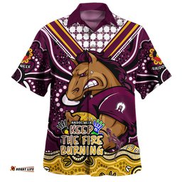 Brisbane Broncos Hawaiian Shirt Aboriginal Inspired Naidoc Week Custom For Die Hard Fan Supporters