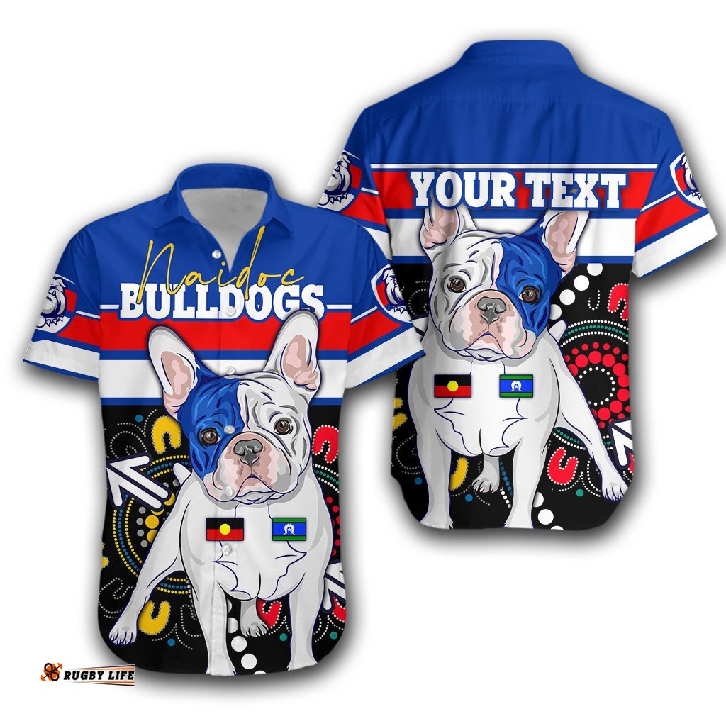 Custom Personalised Western Football Bulldogs Hawaiian Shirt NAIDOC Week Aboriginal