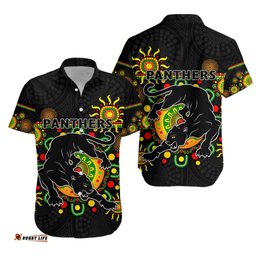 Penrith Hawaiian Shirt Indigenous Panthers Black