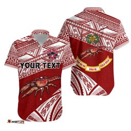 Custom Personalised Rewa Rugby Union Fiji Hawaiian Shirt Special Version Red