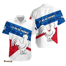 France Rugby Hawaiian Shirt Le XV De France Sporty Style