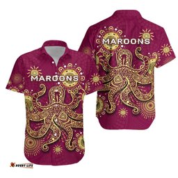 Queensland Hawaiian Shirt Maroons Indigenous