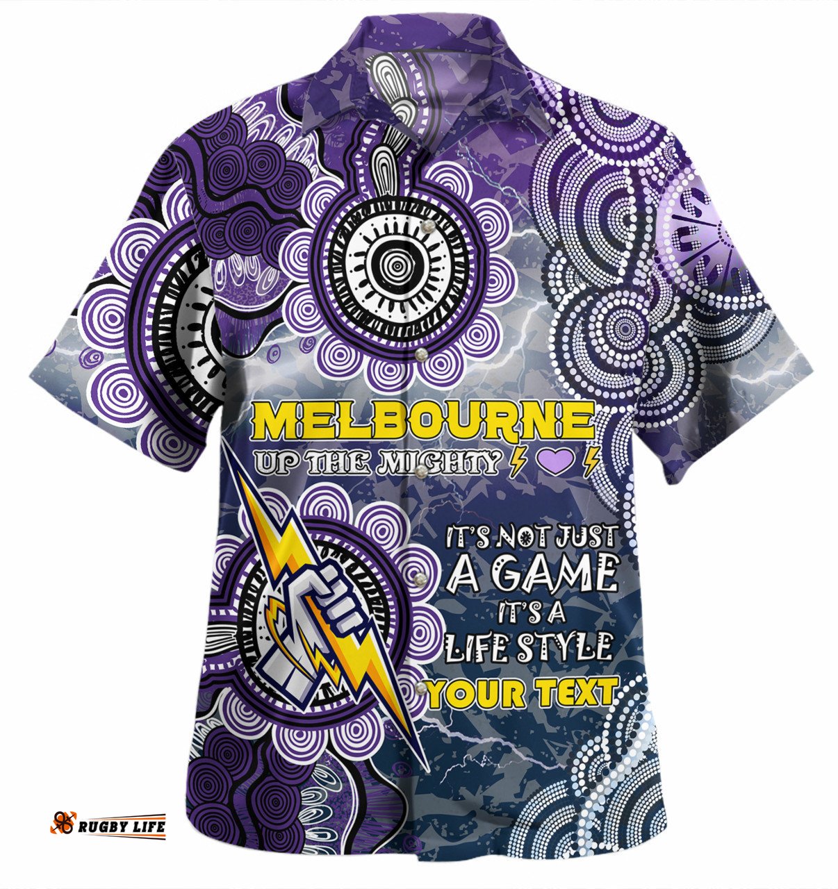 Melbourne Storm Custom Hawaiian Shirt - Up The Mighty Shirt