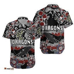 St. George Illawarra Dragons Hawaiian Shirt Indigenous Black